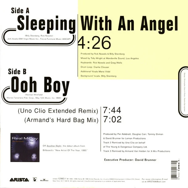 Real McCoy - Sleeping With An Angel / Ooh Boy (12") (Very Good Plus (VG+)) (Very Good Plus (VG+)) - Image 2