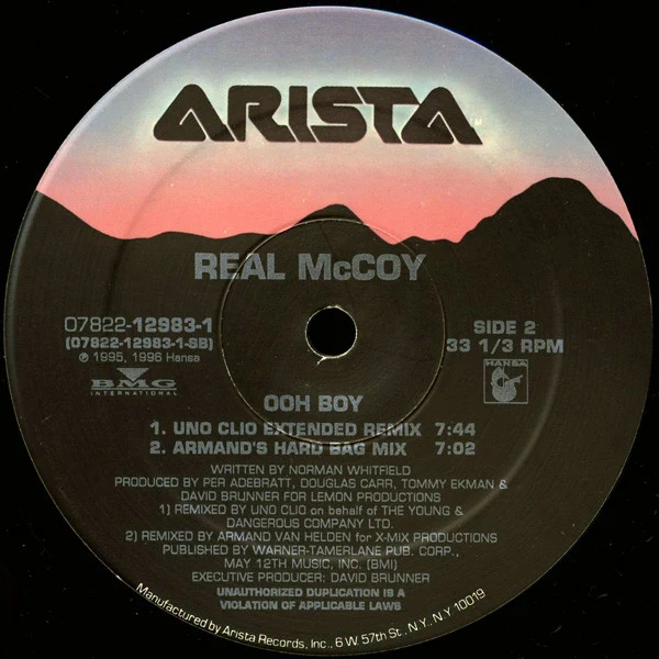 Real McCoy - Sleeping With An Angel / Ooh Boy (12") (Very Good Plus (VG+)) (Very Good Plus (VG+)) - Image 4