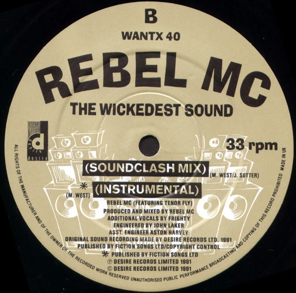 Rebel MC Featuring Tenor Fly - The Wickedest Sound (12") (Very Good Plus (VG+)) (Very Good Plus (VG+)) - Image 4