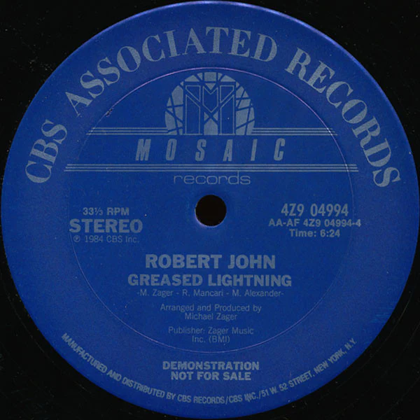 Robert John - Greased Lightning (12", Promo) (Very Good Plus (VG+)) - Image 2