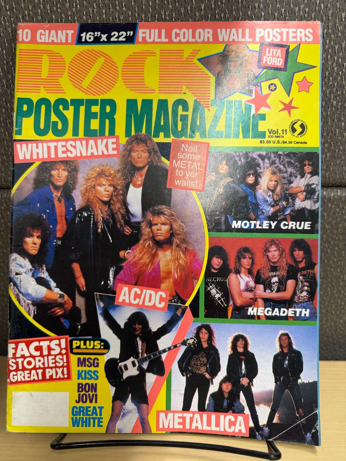 Rock Poster Magazine 1988 Vol. 11 - Heavy Metal issue Motley Crue, AC/DC, KISS