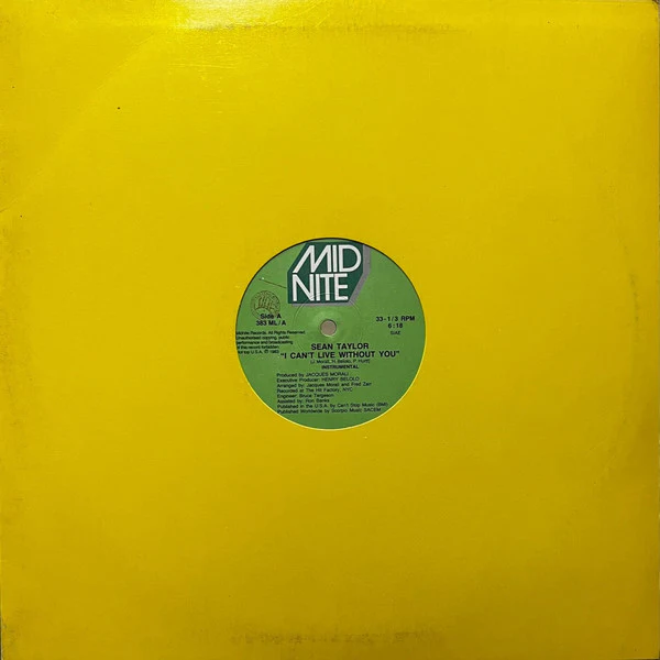 Sean Taylor - I Can't Live Without You (12") (Very Good Plus (VG+)) - Image 3