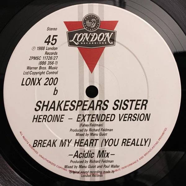 Shakespear's Sister - Break My Heart / Heroine (Extended Versions) (12") (Very Good Plus (VG+)) (Very Good (VG)) - Image 4