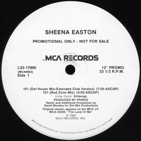 Sheena Easton - 101 (12", Single, Promo, Pin) (Very Good Plus (VG+)) (Very Good Plus (VG+))