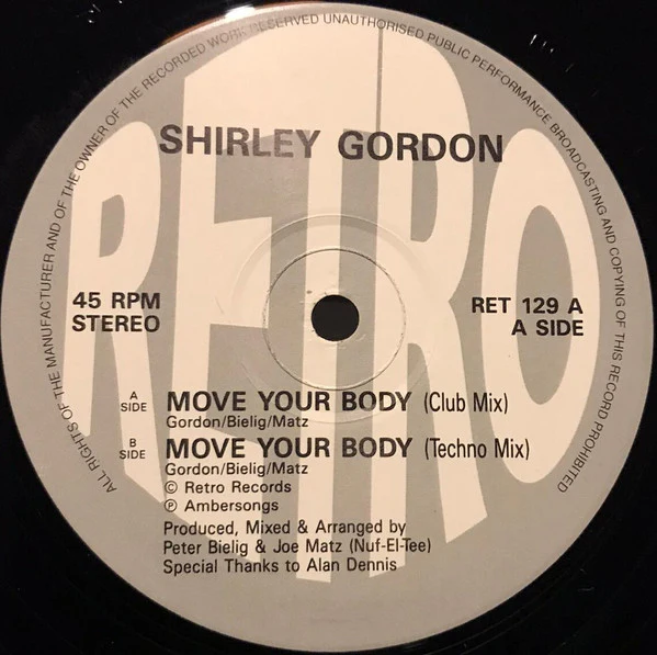 Shirley Gordon - Move Your Body (12") (Very Good Plus (VG+)) (Very Good Plus (VG+))