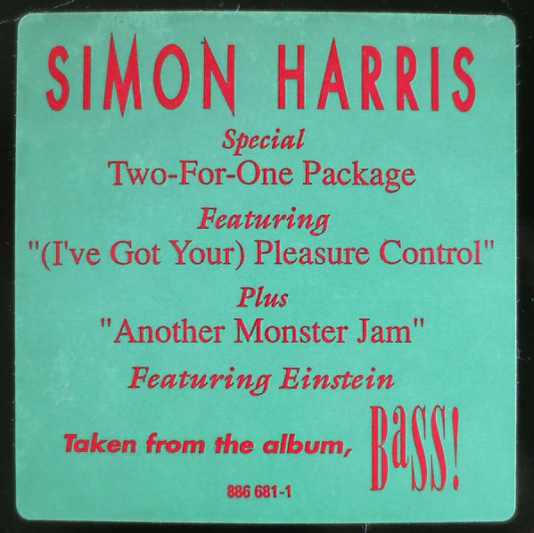 Simon Harris - Another Monster Jam / (I've Got Your) Pleasure Control (12", Promo) (Very Good Plus (VG+)) (Very Good Plus (VG+)) - Image 3