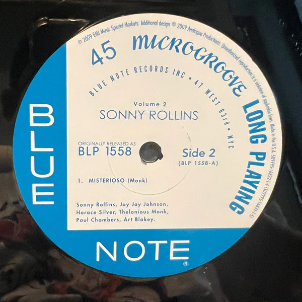 Sonny Rollins - Volume 2 (2x12", Album, Mono, Ltd, RE, 180) (Near Mint (NM or M-)) (Near Mint (NM or M-)) - Image 4