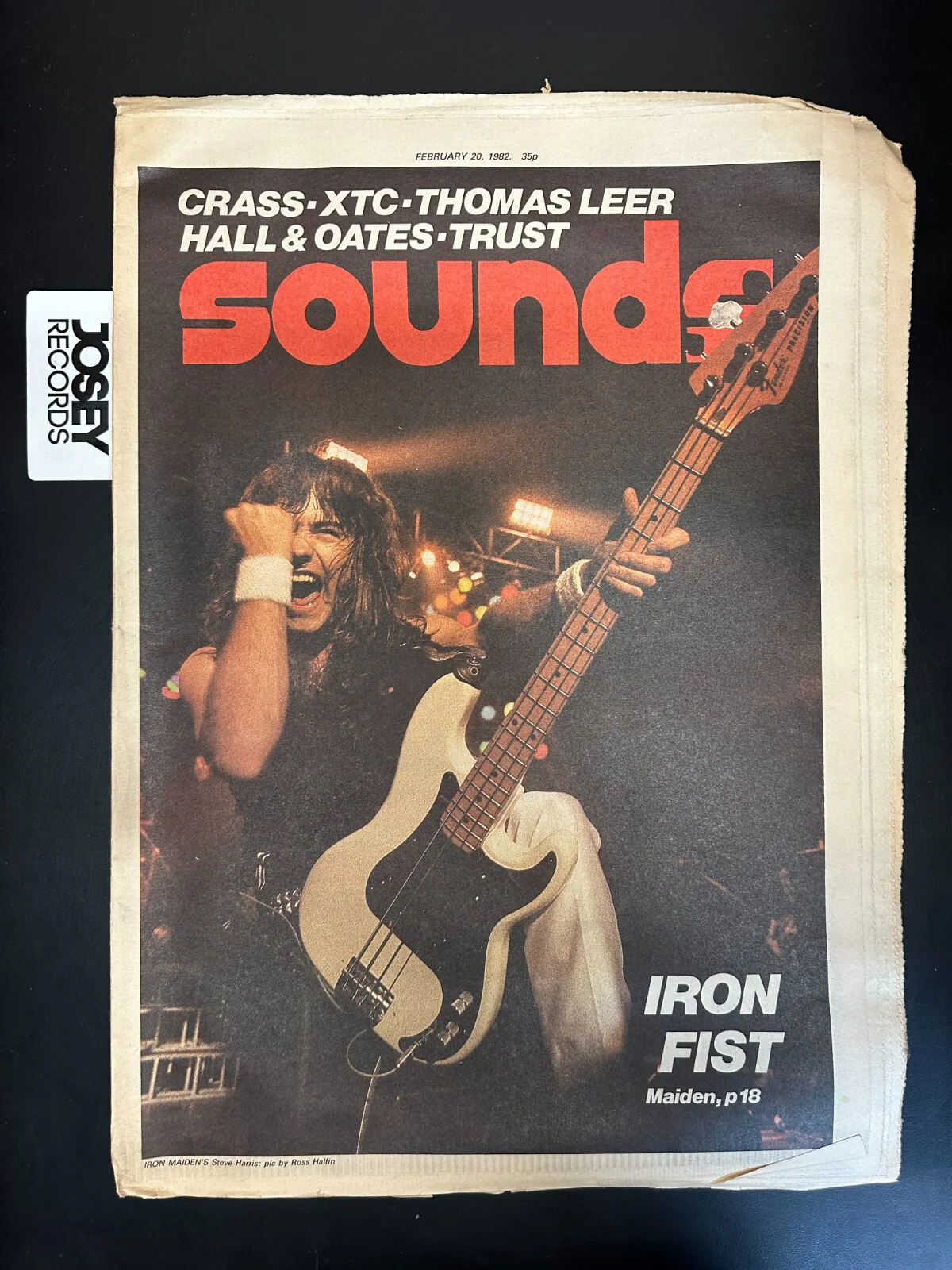 SOUNDS MAGAZINE (Feb 20, 1982) - IRON MAIDEN, XTC, HALL & OATES, CRASS, TRUST