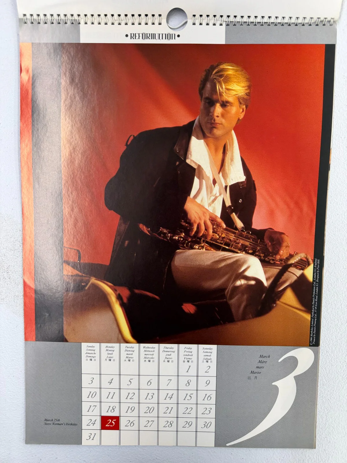 Spandau Ballet Reformation Vintage 1985 Calendar - Image 4