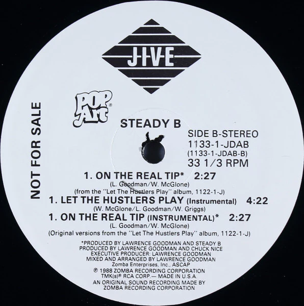 Steady B - Let The Hustlers Play (12", Promo) (Very Good Plus (VG+)) (Very Good Plus (VG+)) - Image 4