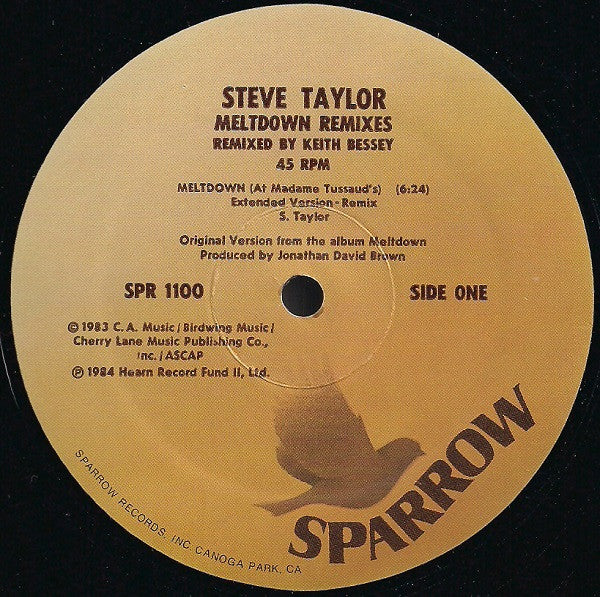 Steve Taylor - Meltdown Remixes (12", Single) (Very Good Plus (VG+)) - Image 3