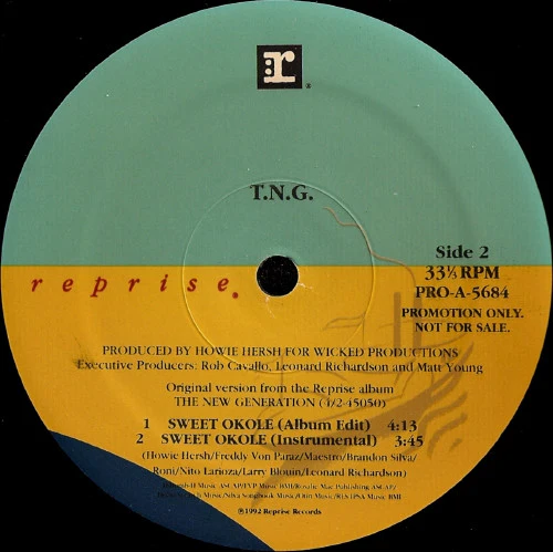 T.N.G.  - Sweet Okole (12", Promo) (Very Good Plus (VG+)) (Very Good Plus (VG+)) - Image 3