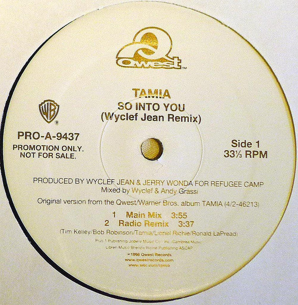 Tamia - So Into You (Wyclef Jean Remix) (12", Promo) (Very Good Plus (VG+)) (Very Good Plus (VG+)) - Image 3