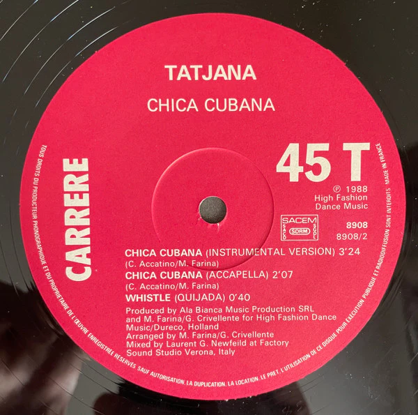 Tatjana - Chica Cubana (12") (Very Good Plus (VG+)) (Very Good Plus (VG+)) - Image 3