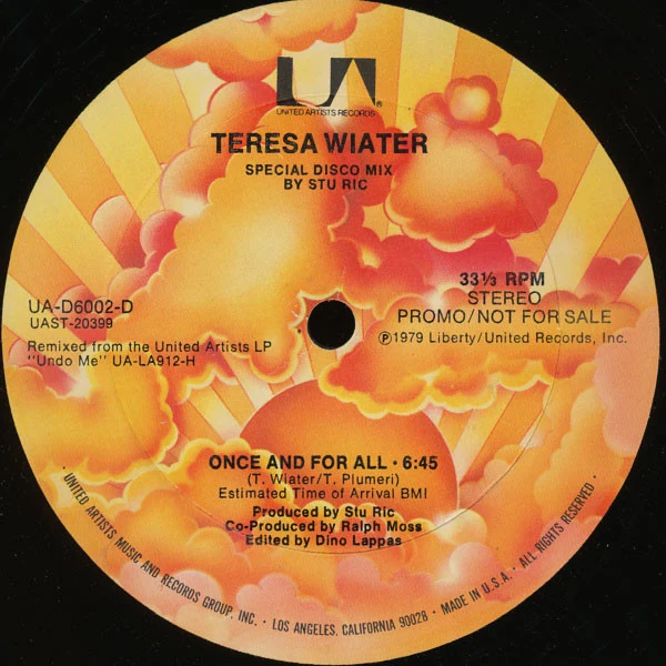 Teresa Wiater - Once And For All (Special Disco Mix) (12", Promo) (Very Good Plus (VG+)) - Image 3