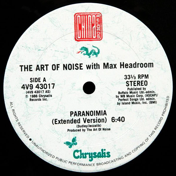 The Art Of Noise With Max Headroom - Paranoimia (Extended Version) (12") (Very Good Plus (VG+)) - Image 3
