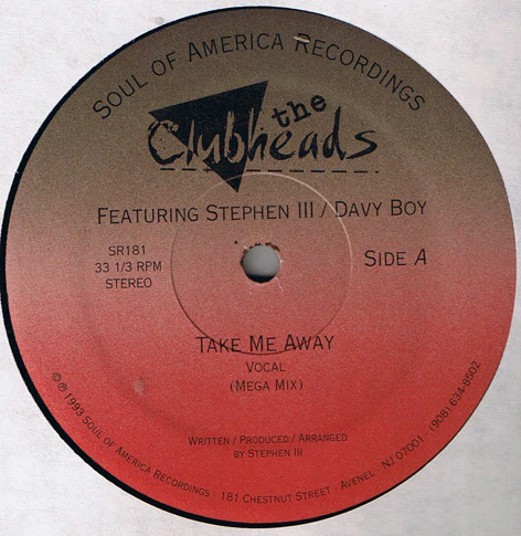 The Clubheads Featuring Davy Boy / Stephen III - Take Me Away (12") (Very Good Plus (VG+))