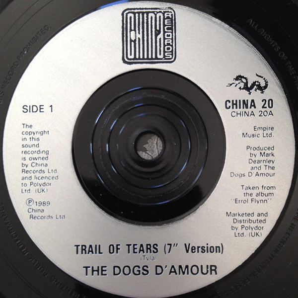 The Dogs D'Amour - Trail Of Tears (7", Single, Ltd) (Near Mint (NM or M-)) - Image 3