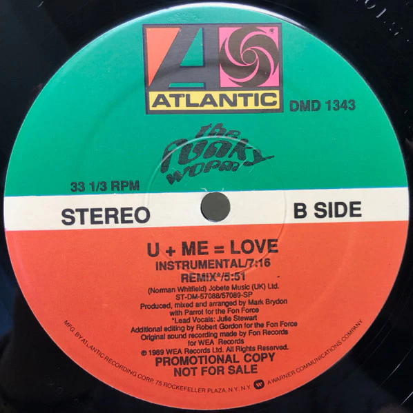 The Funky Worm* - U+Me=Love (12", Promo, SRC) (Near Mint (NM or M-)) - Image 4