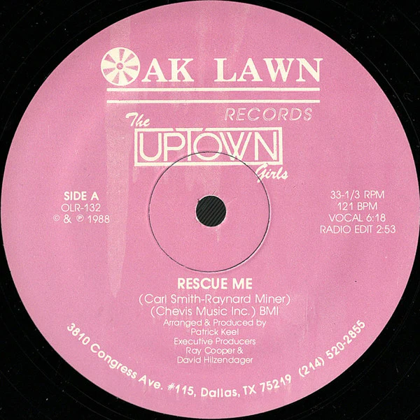 The Uptown Girls - Rescue Me (12", Single) (Very Good Plus (VG+)) - Image 3
