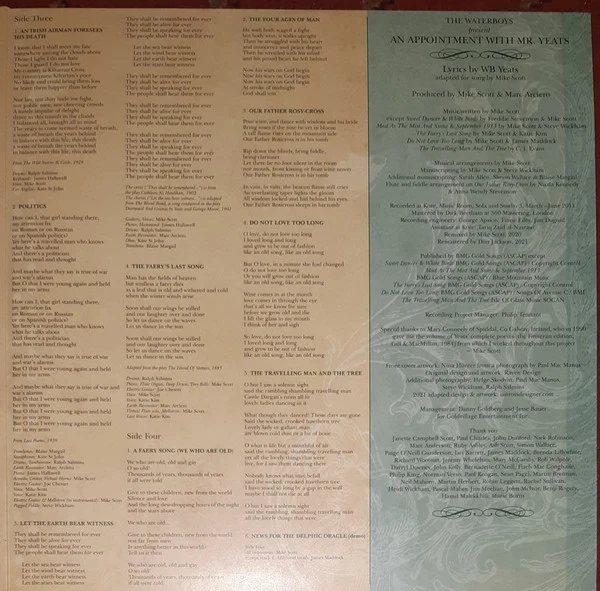 The Waterboys - An Appointment With Mr Yeats (2xLP, Album, Ltd, 180) (Near Mint (NM or M-)) (Near Mint (NM or M-)) - Image 4