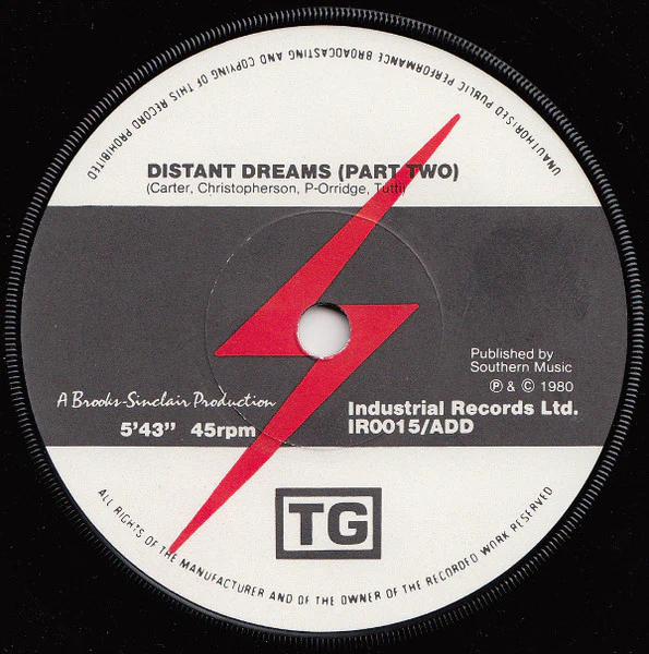 Throbbing Gristle - Adrenalin / Distant Dreams (Part Two) (7", Single) (Very Good Plus (VG+)) (Very Good Plus (VG+)) - Image 5