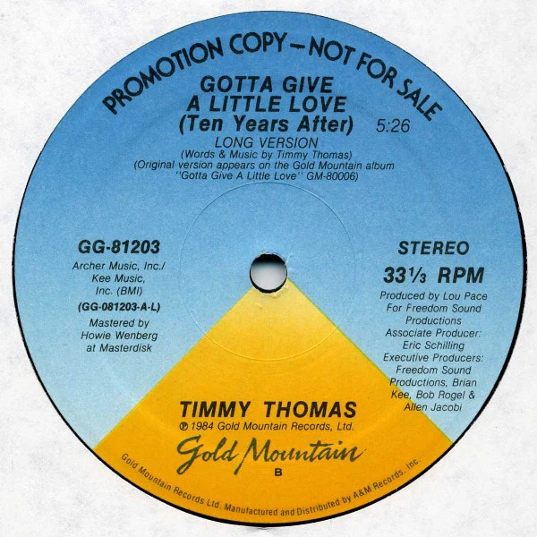 Timmy Thomas - Gotta Give A Little Love (Ten Years After) (12", Promo) (Near Mint (NM or M-))