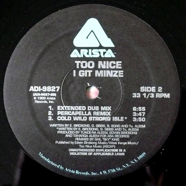 Too Nice - I Git Minze (12") (Very Good Plus (VG+)) (Very Good Plus (VG+)) - Image 4