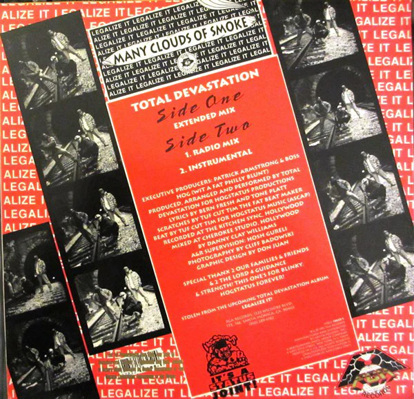 Total Devastation - Many Clouds Of Smoke (12") (Very Good Plus (VG+)) - Image 2