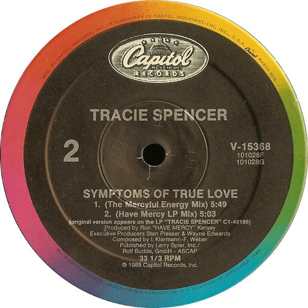 Tracie Spencer - Symptoms Of True Love (12") (Very Good Plus (VG+)) - Image 2