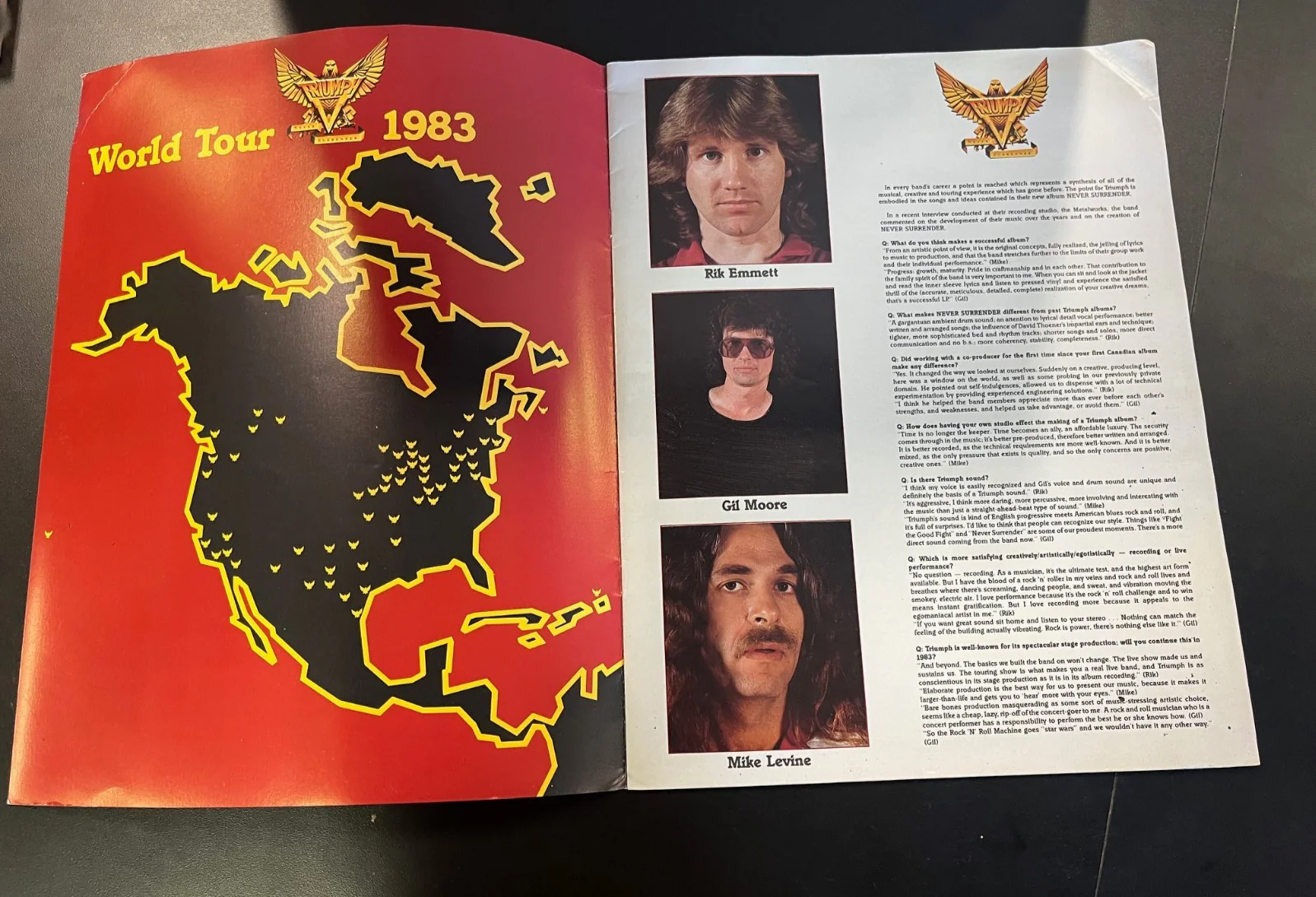 Triumph - Never Surrender (1983) World Tour Program Book - Image 3