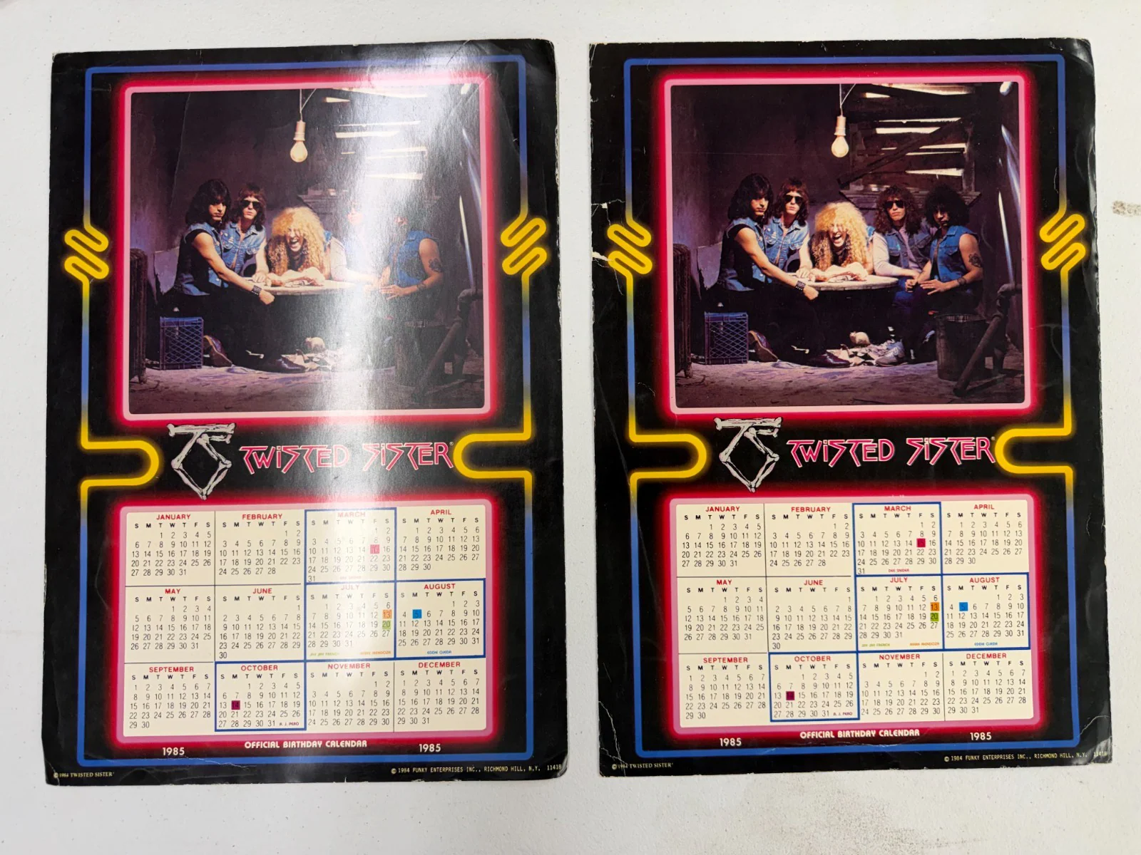 Twisted Sister Vintage Official Calendar 1985 by Funky Enterprises Dee Snider - Image 2
