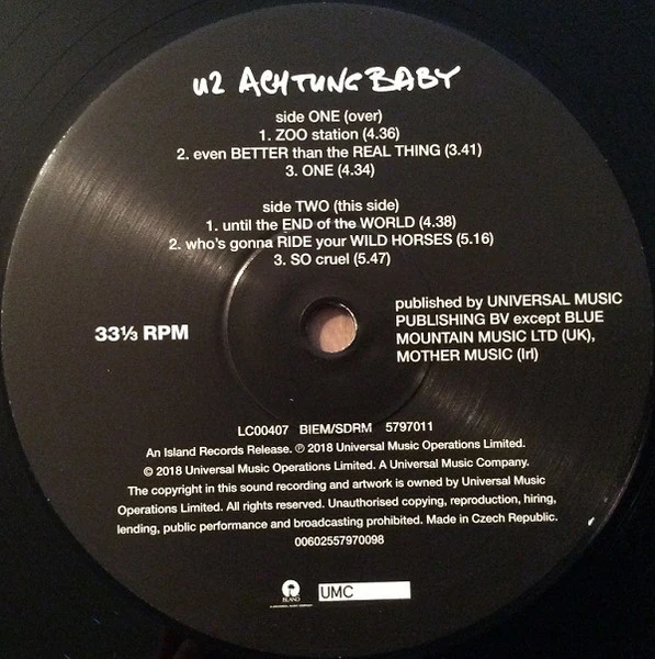 U2 - Achtung Baby (2xLP, Album, RE, RM, 180) (Near Mint (NM or M-)) (Near Mint (NM or M-)) - Image 4