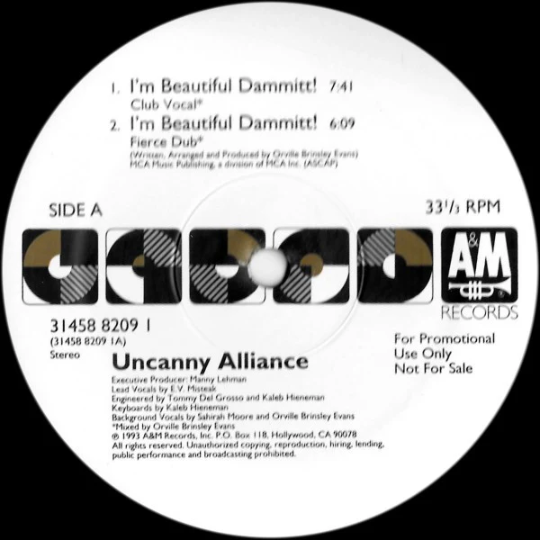 Uncanny Alliance - I'm Beautiful Dammitt! (2x12", Promo) (Very Good Plus (VG+)) - Image 2