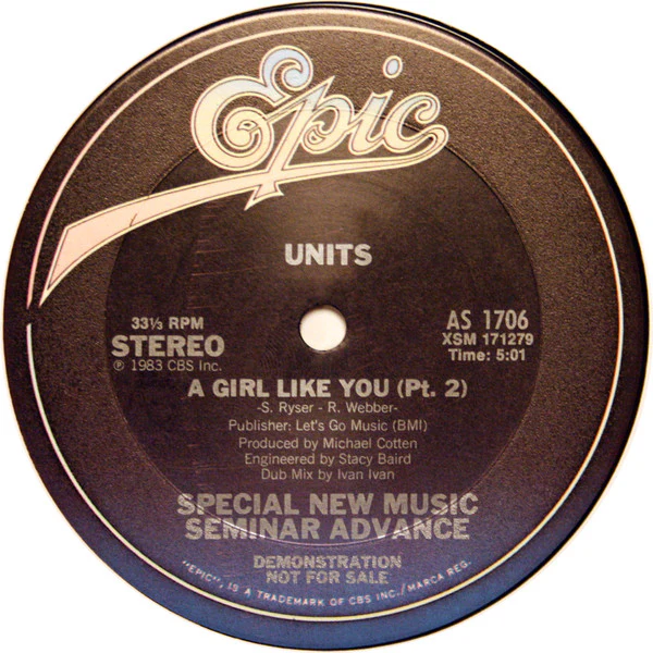 Units - A Girl Like You (12", Promo) (Very Good Plus (VG+)) - Image 2