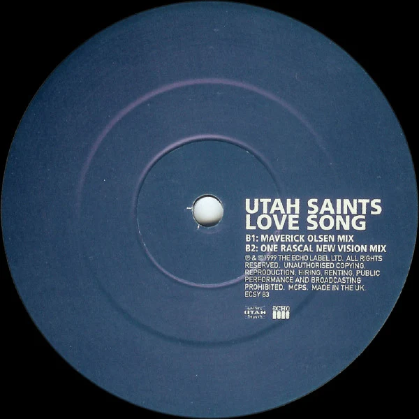 Utah Saints - Love Song (12", Single) (Very Good Plus (VG+)) - Image 3
