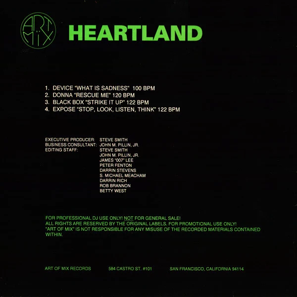 Various - Art Of Mix - Remixes For The Masters - Heartland 2 (12", Promo) (Near Mint (NM or M-)) (Near Mint (NM or M-)) - Image 2