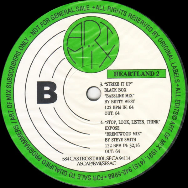 Various - Art Of Mix - Remixes For The Masters - Heartland 2 (12", Promo) (Near Mint (NM or M-)) (Near Mint (NM or M-)) - Image 4