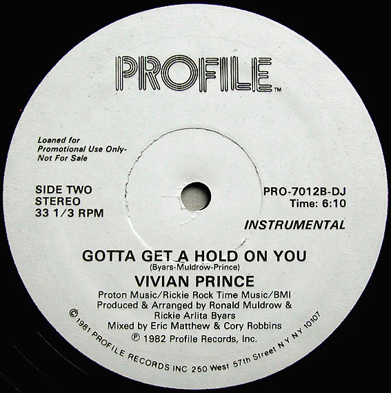 Vivian Prince - Gotta Get A Hold On You (12", Promo) (Very Good Plus (VG+)) - Image 2