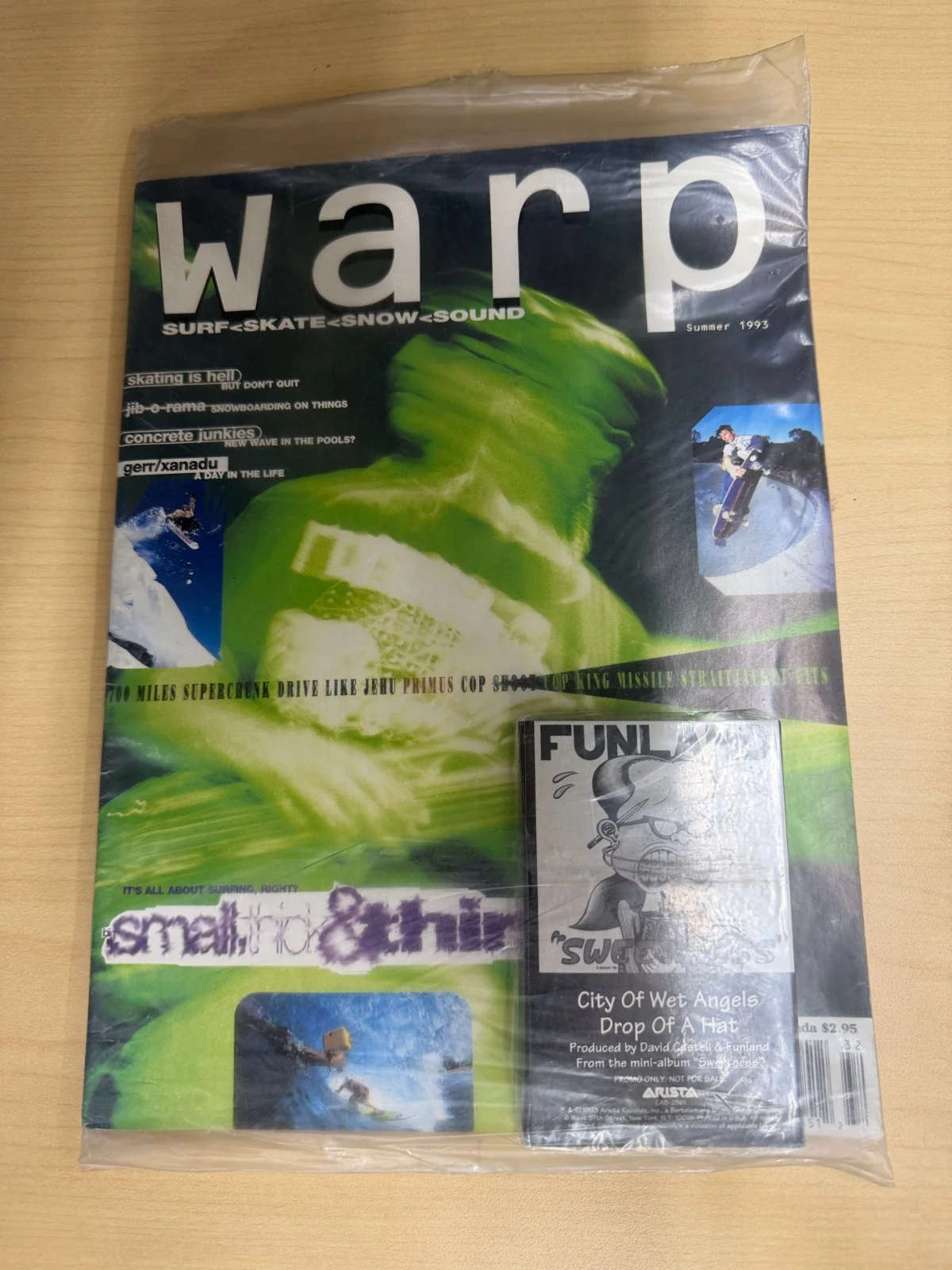 WARP Magazine Summer 1993 SURF-SKATE-SNOW-SOUND SEALED with Cassette PRIMUS