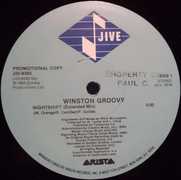 Winston Groovy - Nightshift (12", Single, Promo) (Very Good Plus (VG+))
