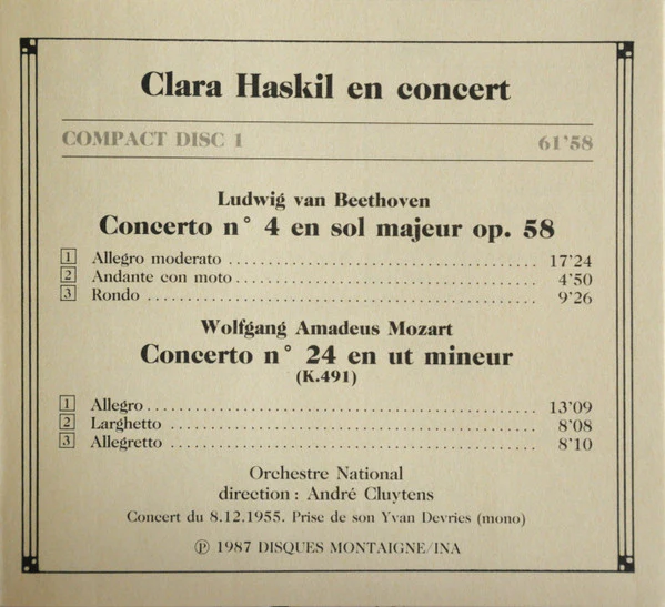 Wolfgang Amadeus Mozart, Frédéric Chopin, Ludwig van Beethoven, Clara Haskil - En Concert (2xCD, Mono + Box) (Very Good Plus (VG+)) - Image 3